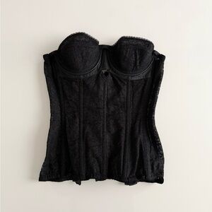 80s maidenform black lace corset